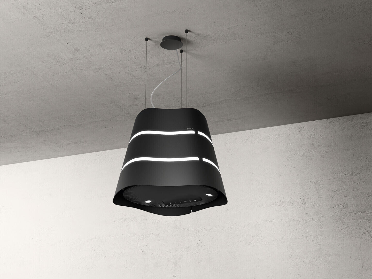 Hotă Neagră/Inox Suspendată 51cm WAVE UX BL MAT/F/51, Elica